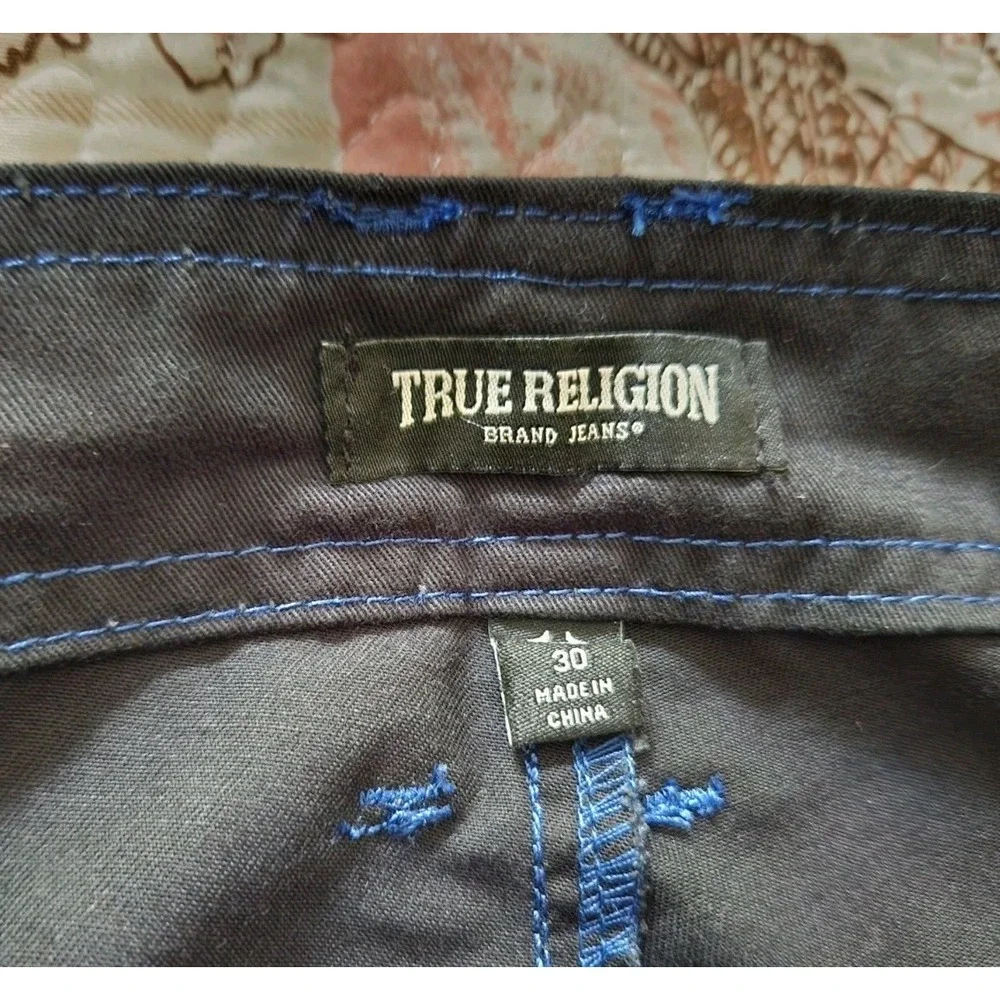 True Religion Men's Cargo Pants‎ Size 30 Jet Black 108335